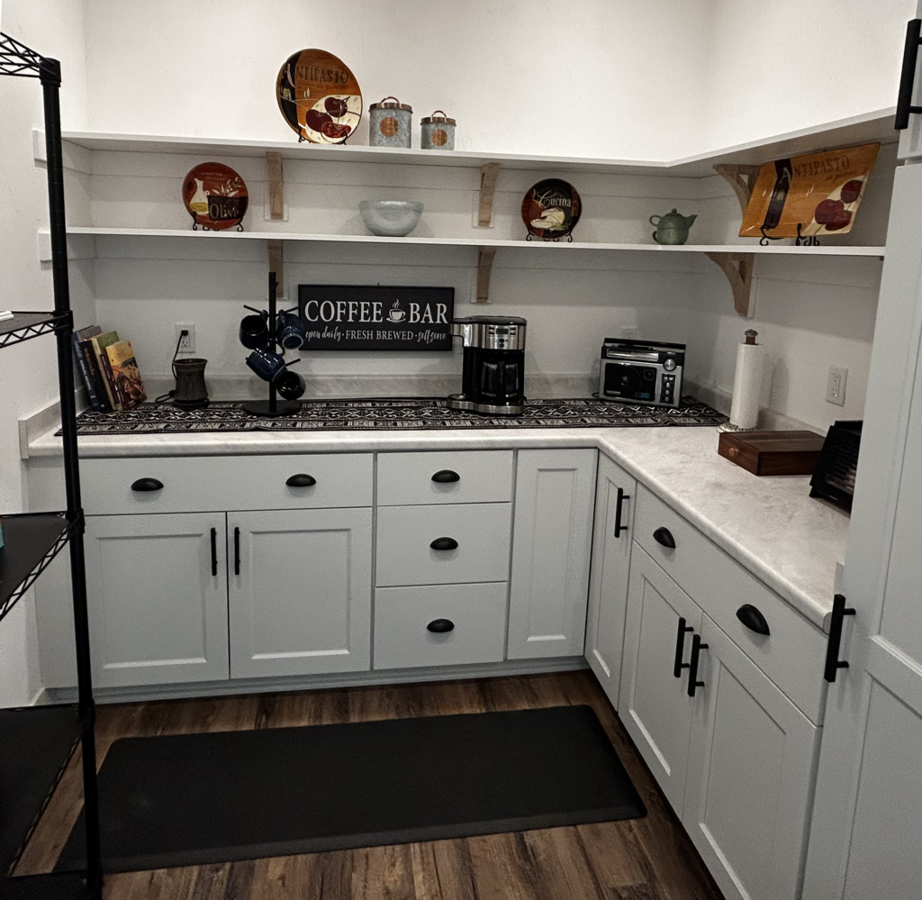 coffee bar in custom kitchen